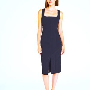 Fitted Crepe Midi Dress - Brand New - NEVER WORN - Navy